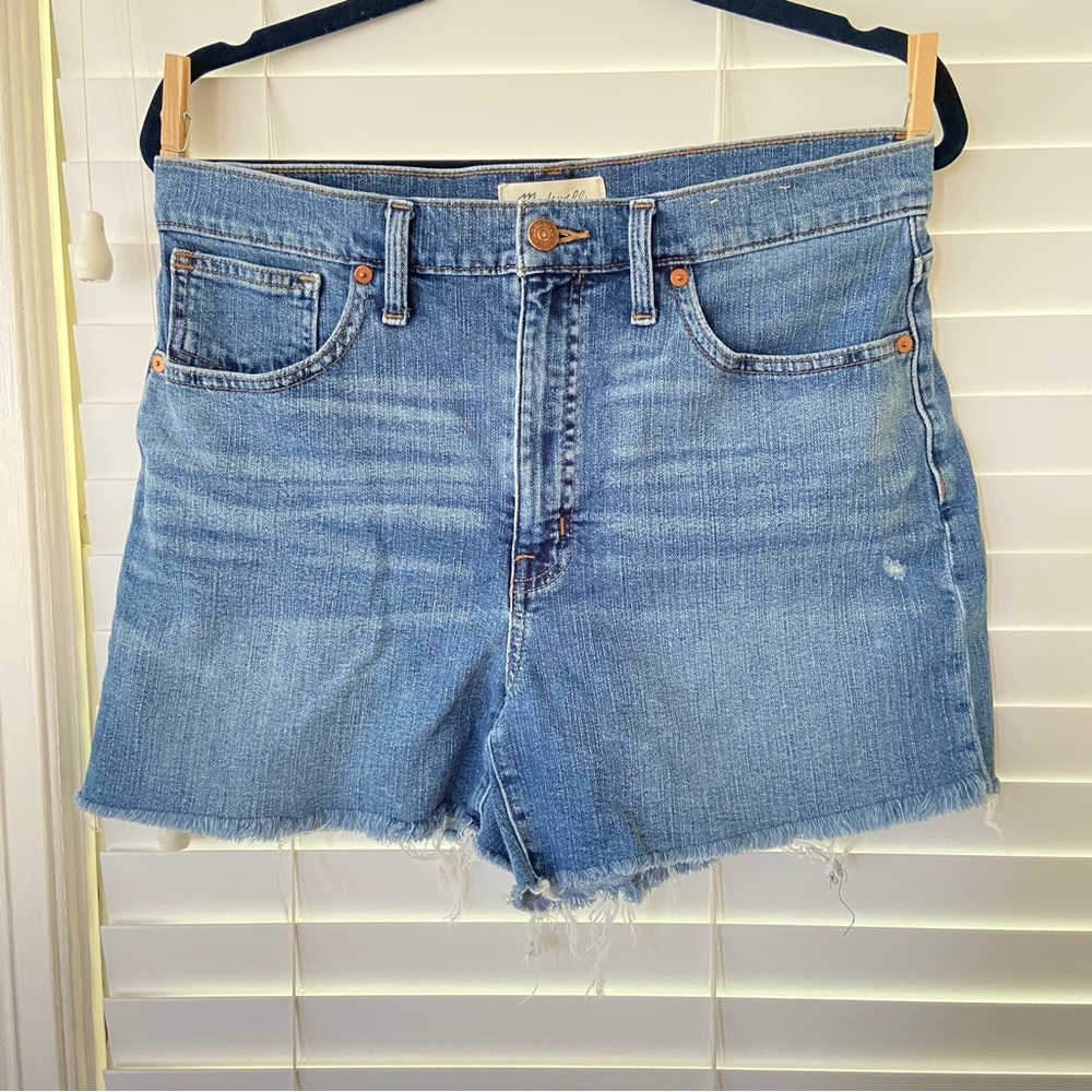 Madewell Blue Jean high rise denim Shorts 29 medium wash blue classic staple